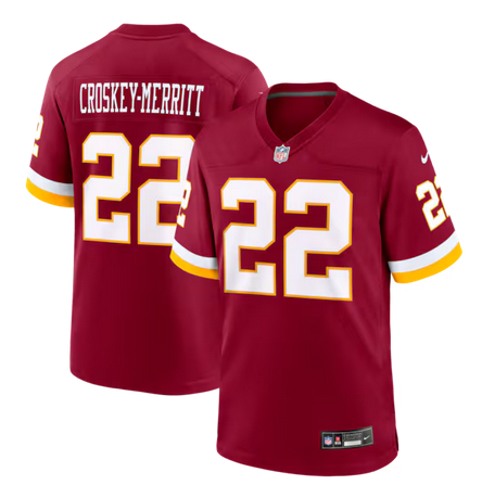 Men Washington Commanders #22 Croskey Merritt red Nike NFL 2026 Alternate Game Jersey 0417006